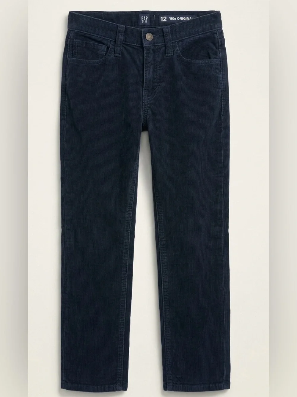 GAP Kids Boys Dark Navy 90s Original Straight Corduroy Pants - size 12/13